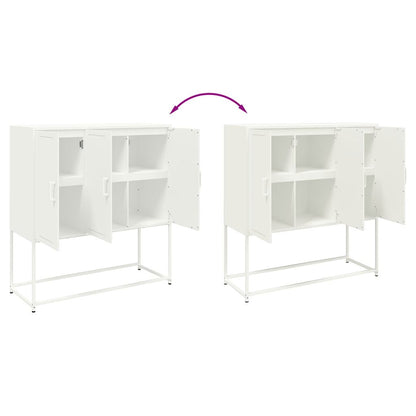 Credenza Bianca 100,5x39x107 cm in Acciaio | homemem39