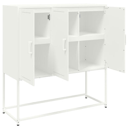 Credenza Bianca 100,5x39x107 cm in Acciaio - homemem39