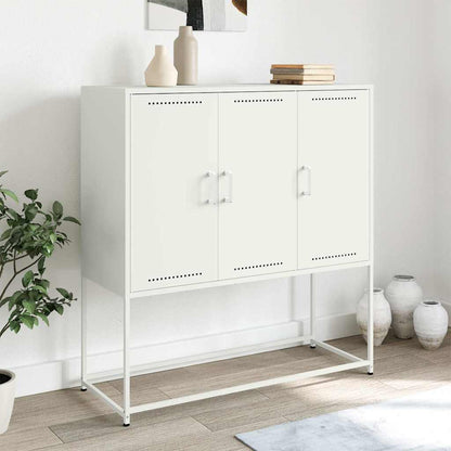 Credenza Bianca 100,5x39x107 cm in Acciaio - homemem39