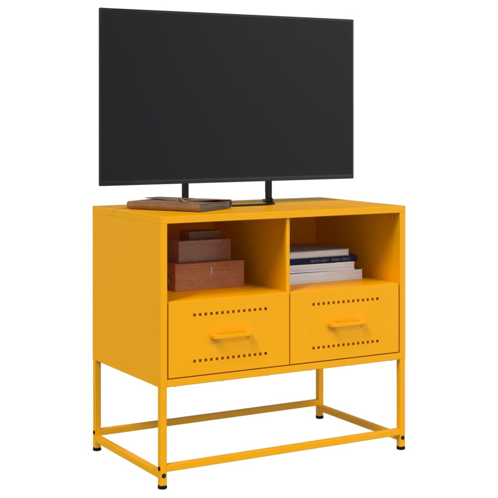 Mobile TV Giallo Senape 68x39x60,5 cm in Acciaio - homemem39