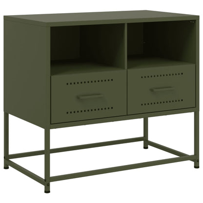 Mobile TV Verde Oliva 68x39x60,5 cm in Acciaio - homemem39