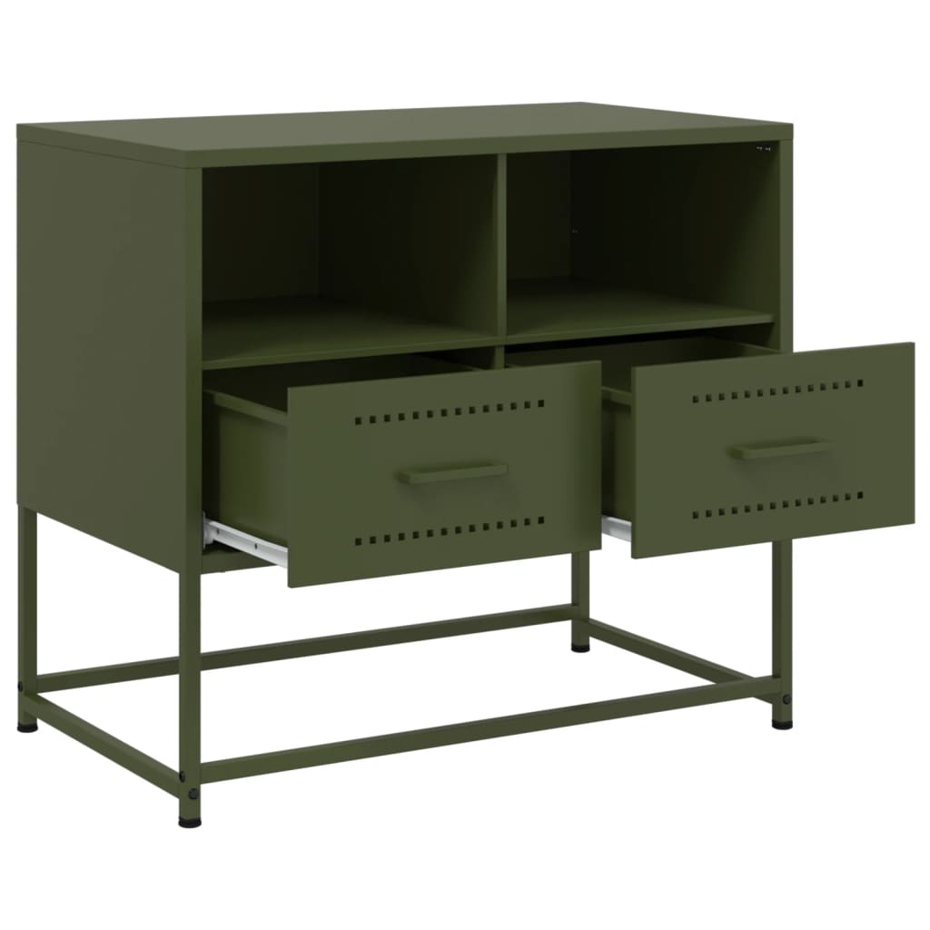 Mobile TV Verde Oliva 68x39x60,5 cm in Acciaio - homemem39
