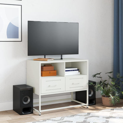 Mobile TV Bianco 68x39x60,5 cm in Acciaio - homemem39