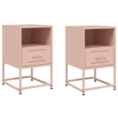 Comodini 2 pz Rosa 36x39x60,5 cm in Acciaio - homemem39