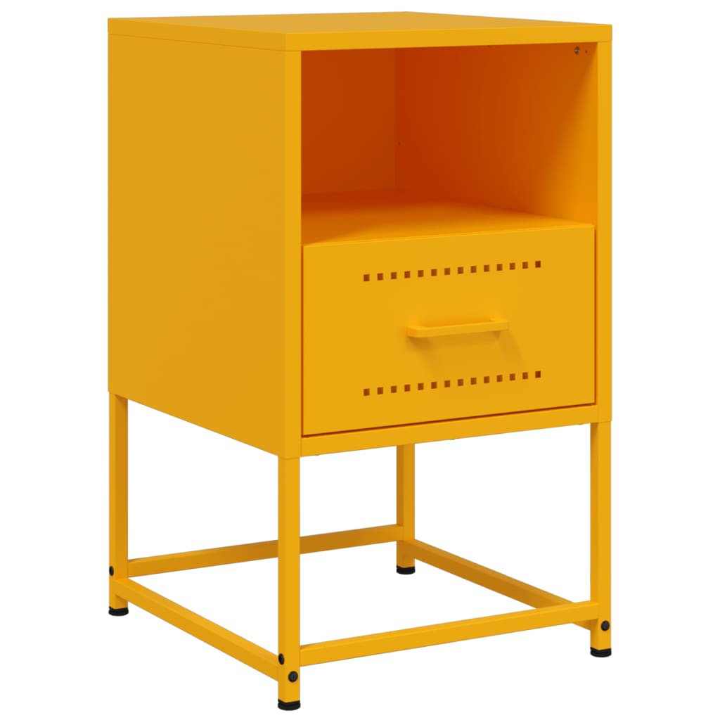 Comodini 2 pz Giallo Senape 36x39x60,5 cm in Acciaio