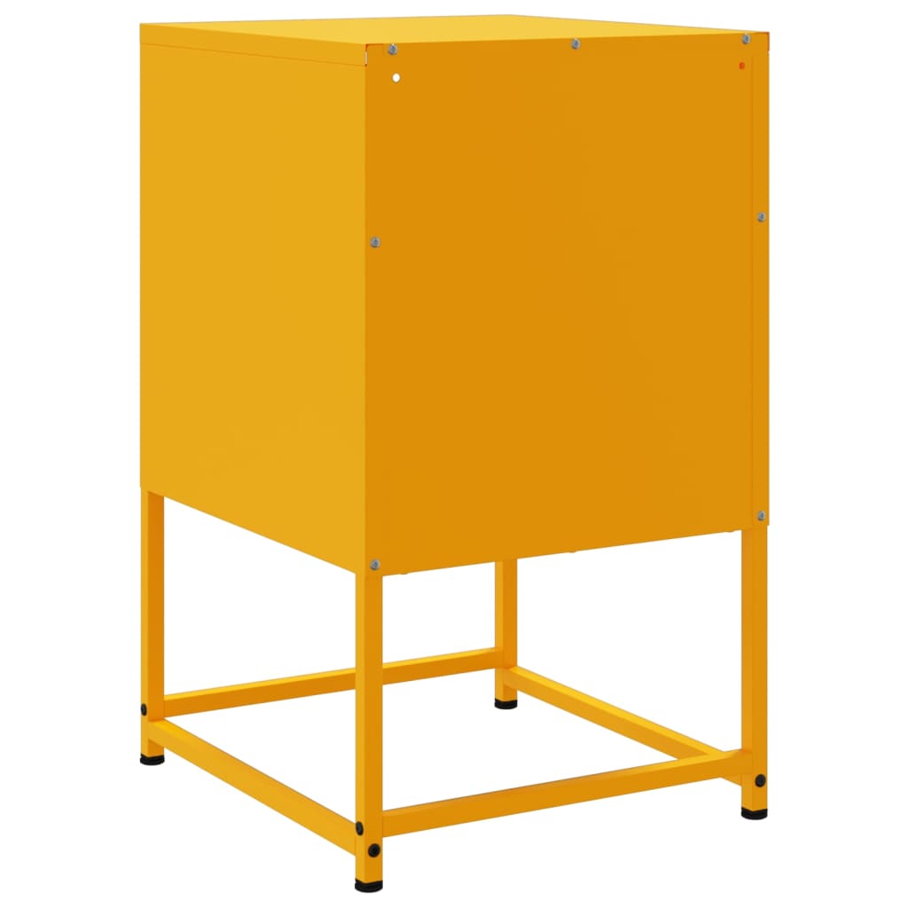 Comodini 2 pz Giallo Senape 36x39x60,5 cm in Acciaio