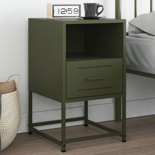 Comodino Verde Oliva 36x39x60,5 cm in Acciaio | homemem39