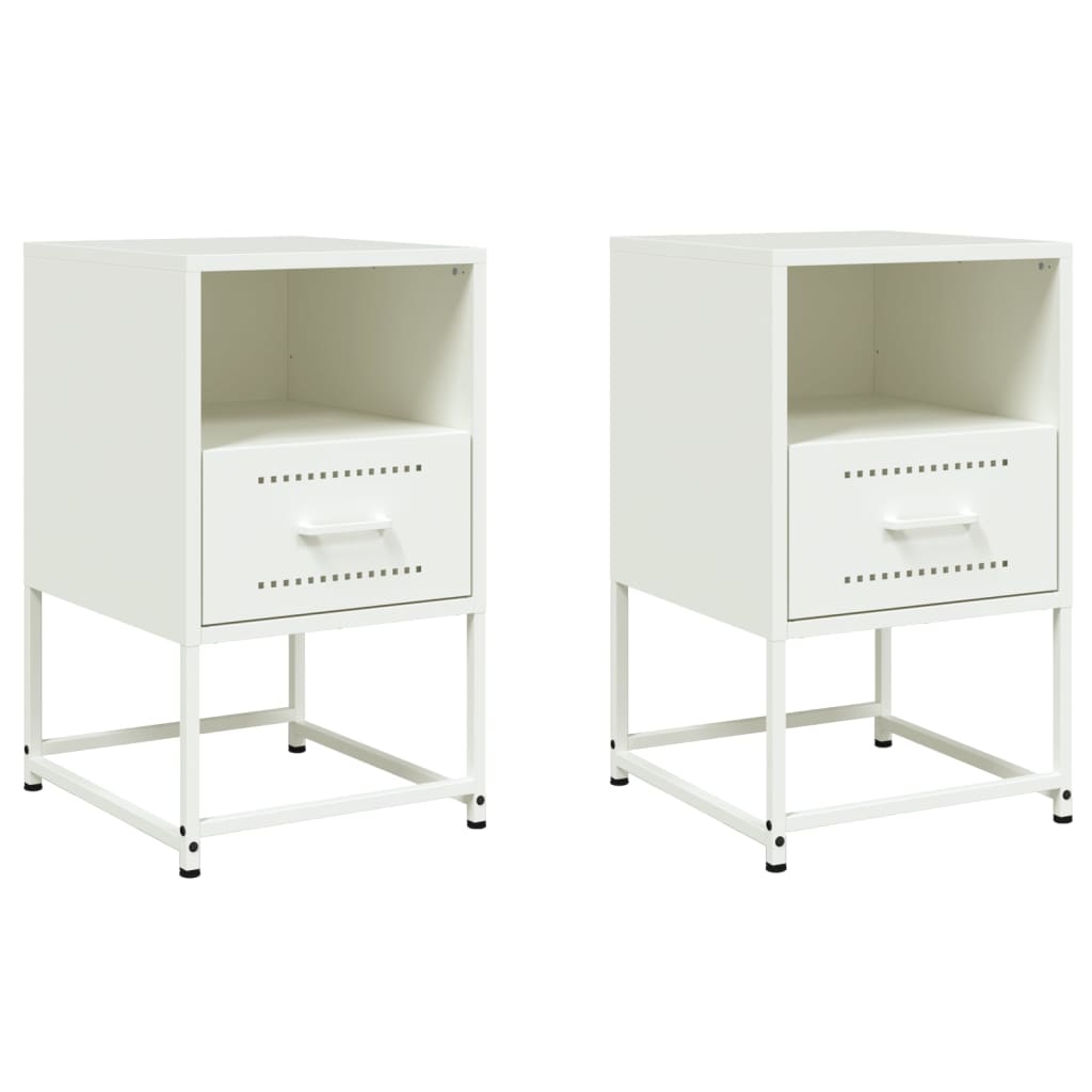 Comodini 2 pz Bianchi 36x39x60,5 cm in Acciaio - homemem39