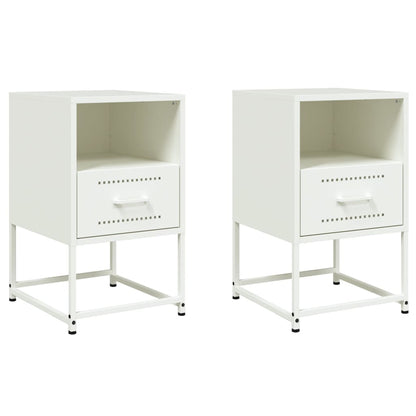 Comodini 2 pz Bianchi 36x39x60,5 cm in Acciaio - homemem39