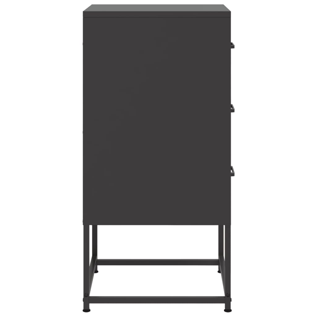 Comodini 2 pz Neri 36x39x78 cm in Acciaio - homemem39