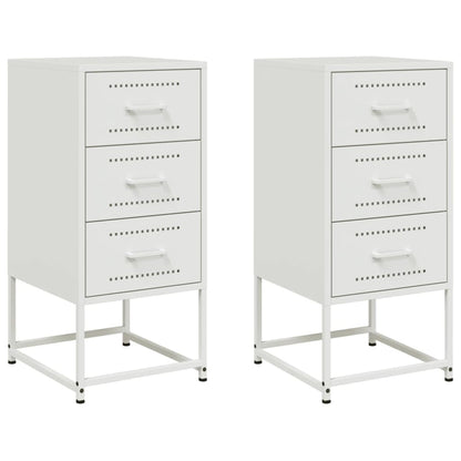 Comodini 2 pz Bianchi 36x39x78 cm in Acciaio - homemem39