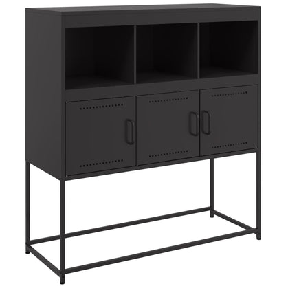 Credenza Nera 100,5x39x107 cm in Acciaio - homemem39