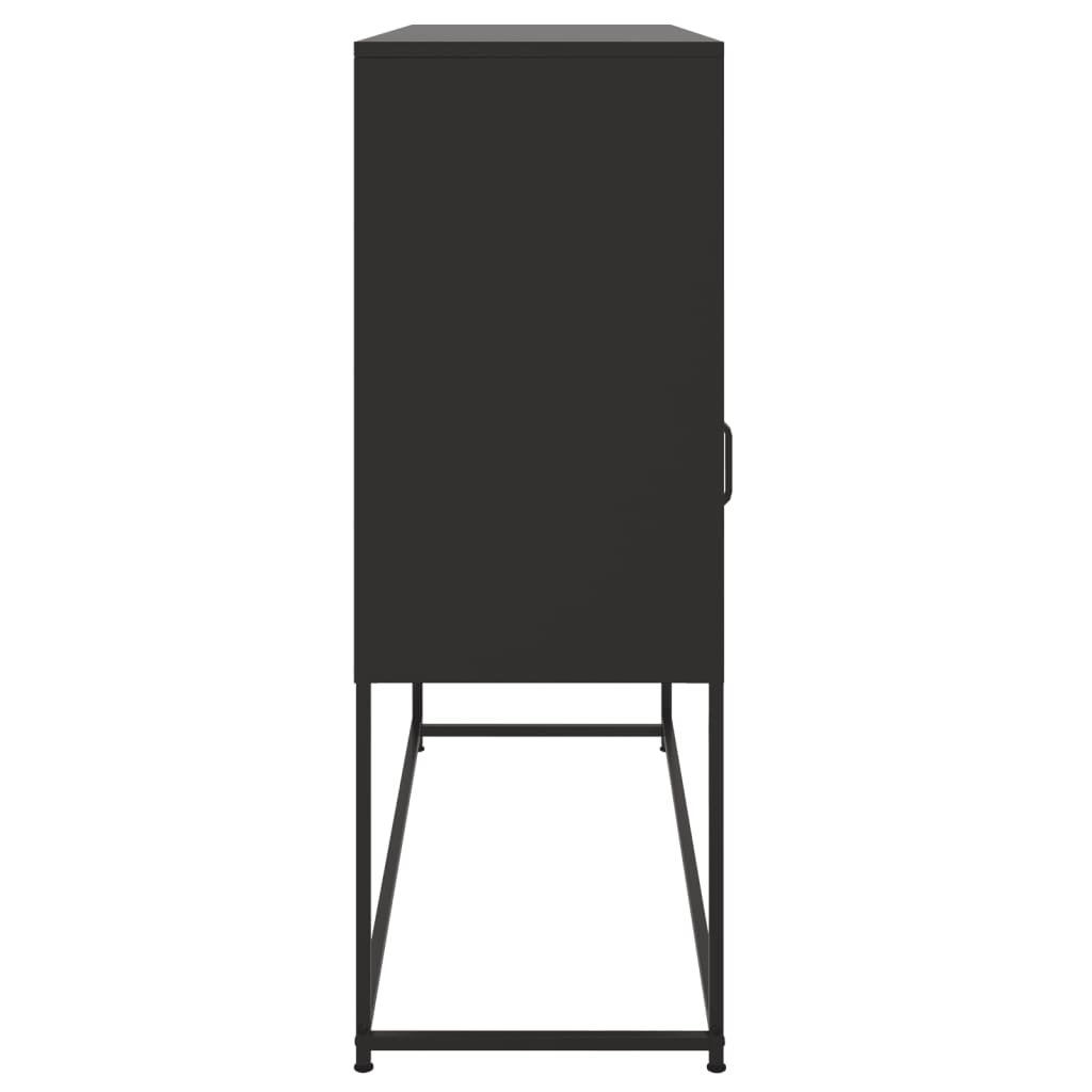 Credenza Nera 100,5x39x107 cm in Acciaio - homemem39