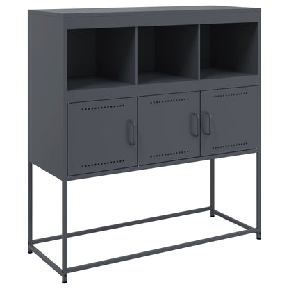 Credenza Antracite 100,5x39x107 cm in Acciaio - homemem39