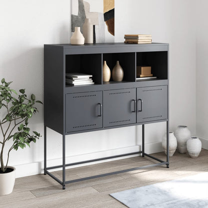 Credenza Antracite 100,5x39x107 cm in Acciaio | homemem39