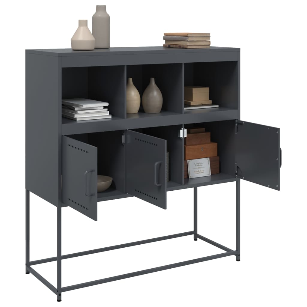 Credenza Antracite 100,5x39x107 cm in Acciaio | homemem39