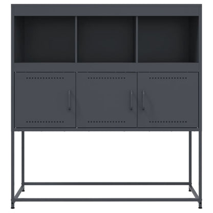 Credenza Antracite 100,5x39x107 cm in Acciaio - homemem39