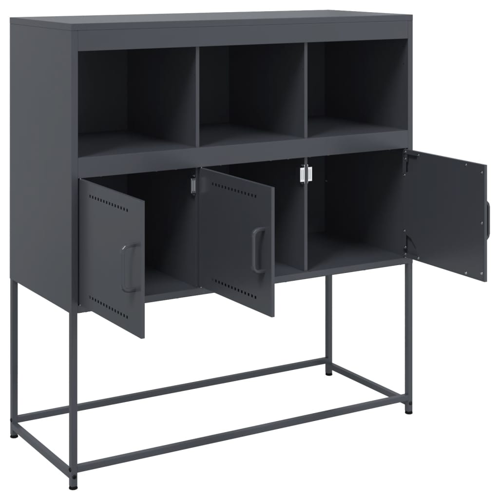 Credenza Antracite 100,5x39x107 cm in Acciaio - homemem39
