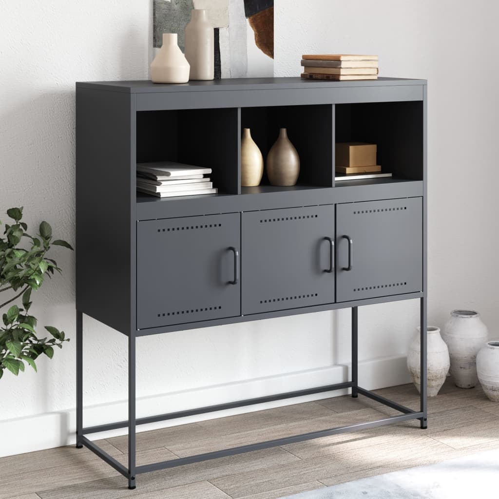 Credenza Antracite 100,5x39x107 cm in Acciaio | homemem39