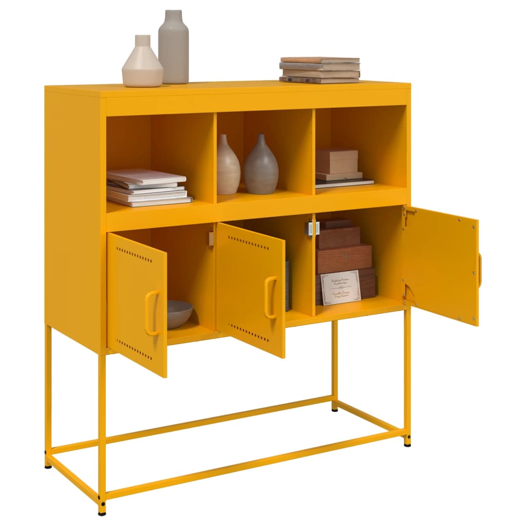 Credenza Giallo Senape 100,5x39x107 cm in Acciaio - homemem39