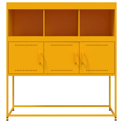 Credenza Giallo Senape 100,5x39x107 cm in Acciaio - homemem39