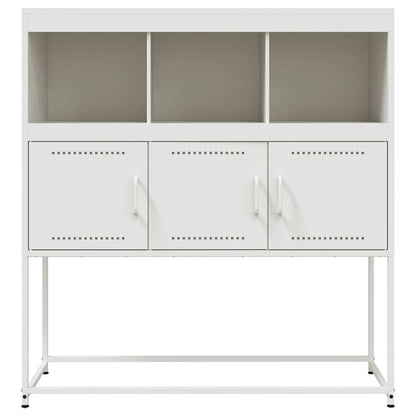 Credenza Bianca 100,5x39x107 cm in Acciaio - homemem39