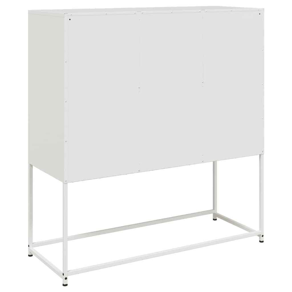 Credenza Bianca 100,5x39x107 cm in Acciaio - homemem39