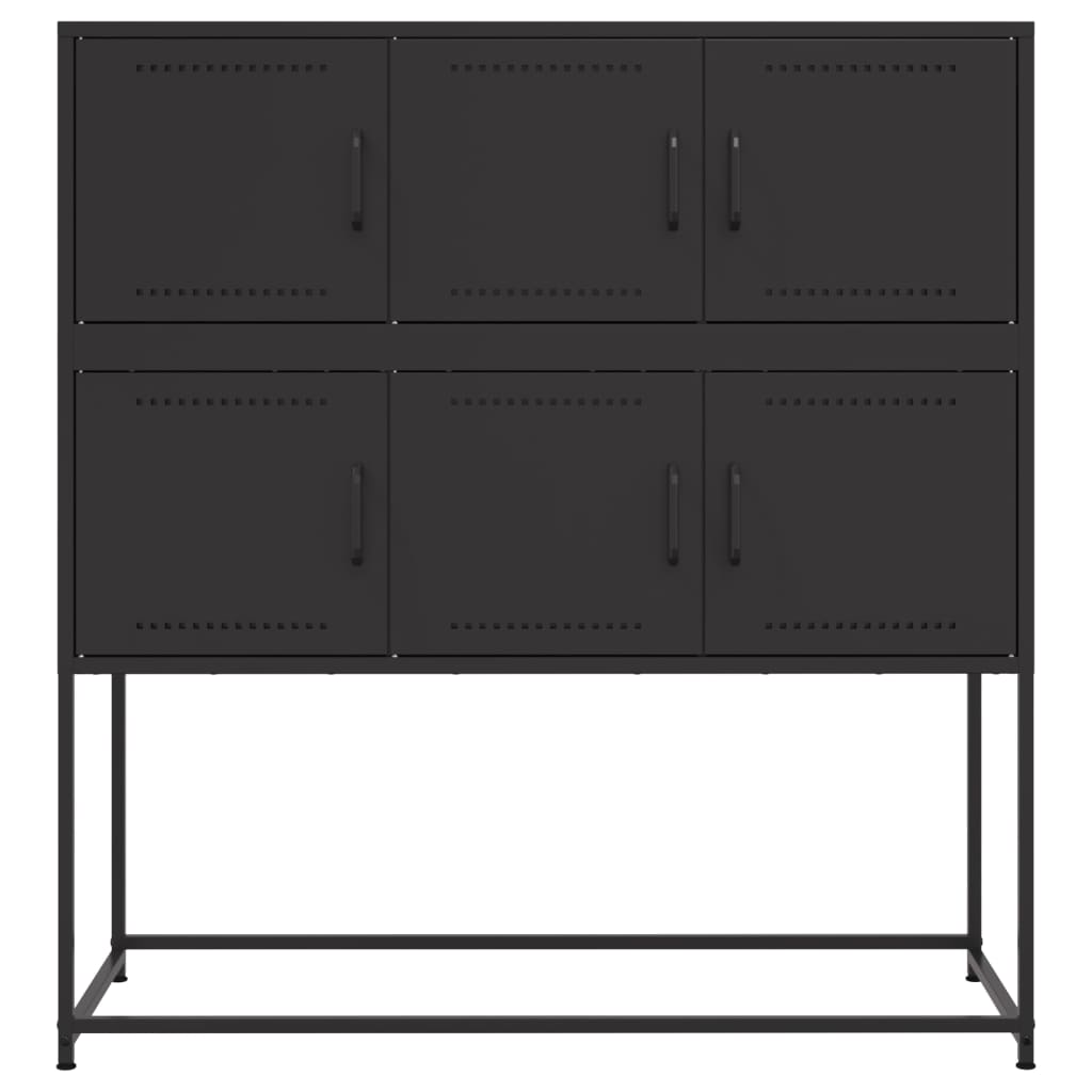 Credenza Nera 100,5x39x107 cm in Acciaio | homemem39