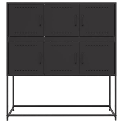Credenza Nera 100,5x39x107 cm in Acciaio - homemem39