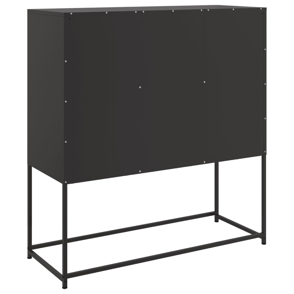 Credenza Nera 100,5x39x107 cm in Acciaio | homemem39