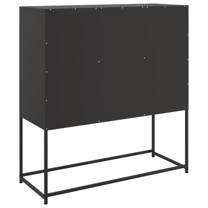 Credenza Nera 100,5x39x107 cm in Acciaio - homemem39