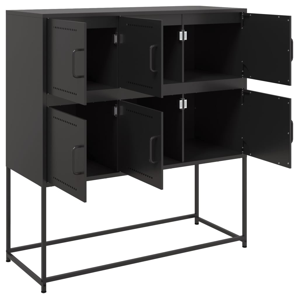 Credenza Nera 100,5x39x107 cm in Acciaio | homemem39