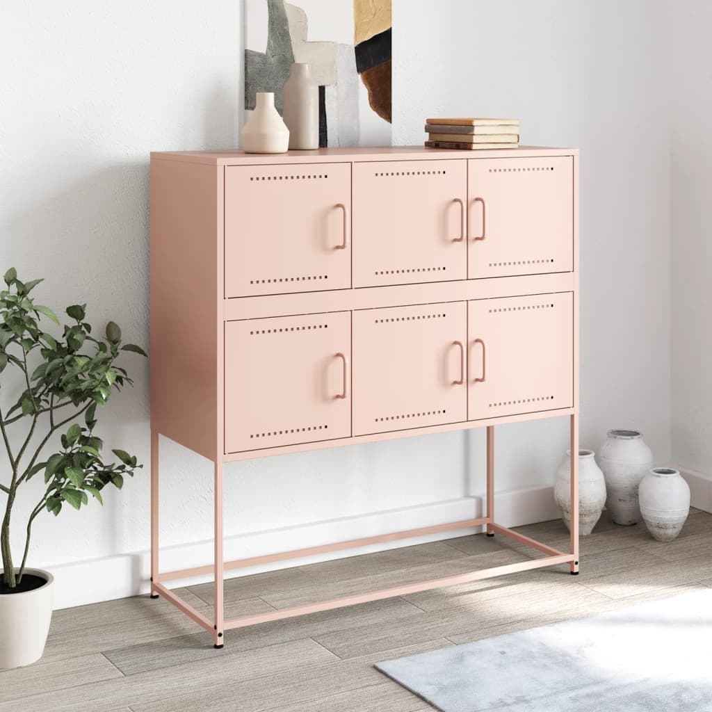 Credenza Rosa 100,5x39x107 cm in Acciaio - homemem39