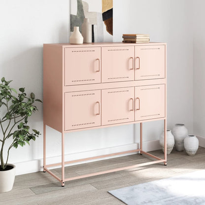 Credenza Rosa 100,5x39x107 cm in Acciaio - homemem39