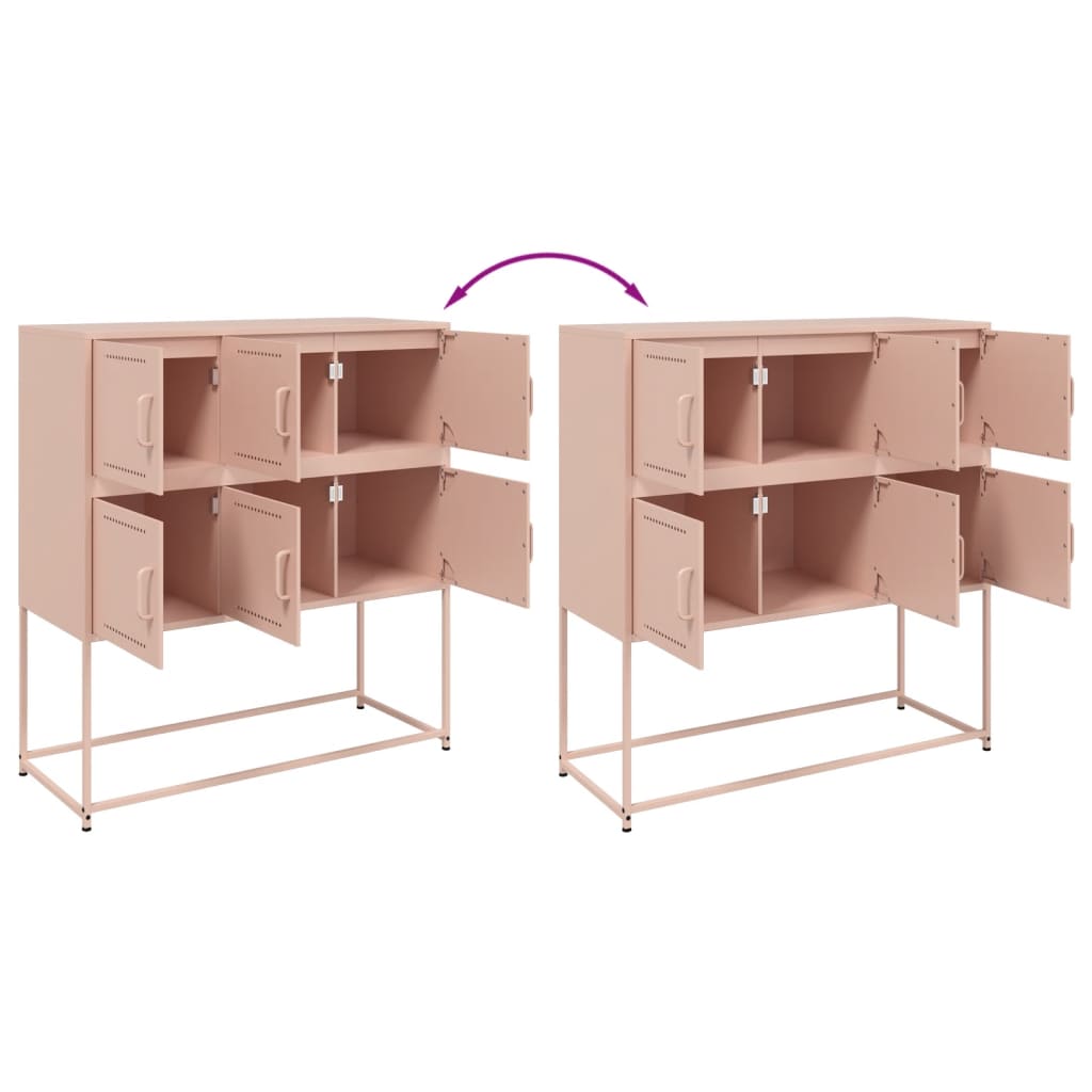 Credenza Rosa 100,5x39x107 cm in Acciaio - homemem39