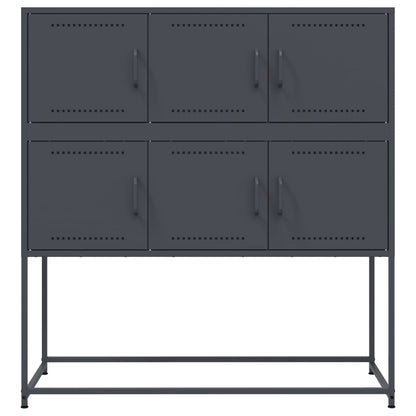 Credenza Antracite 100,5x39x107 cm in Acciaio - homemem39
