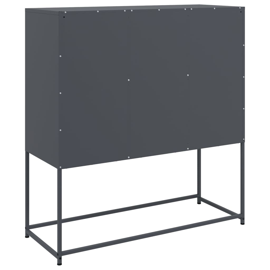 Credenza Antracite 100,5x39x107 cm in Acciaio - homemem39