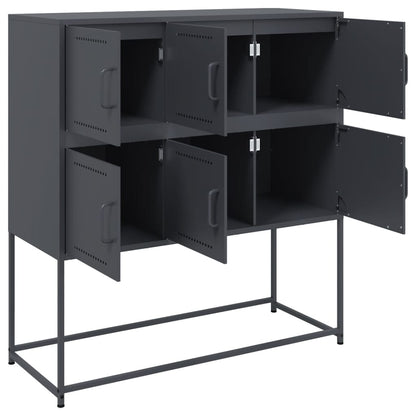 Credenza Antracite 100,5x39x107 cm in Acciaio | homemem39