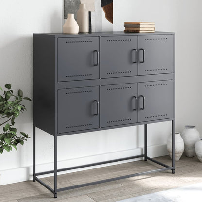Credenza Antracite 100,5x39x107 cm in Acciaio - homemem39