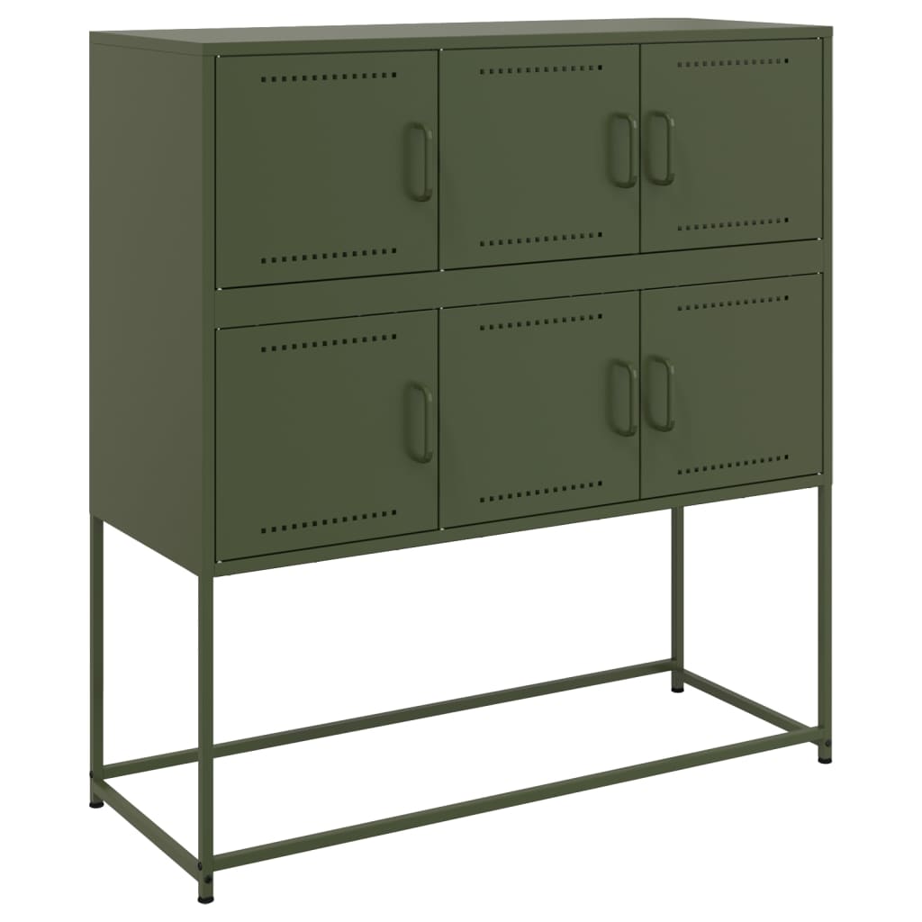 Credenza Verde Oliva 100,5x39x79 cm in Acciaio - homemem39