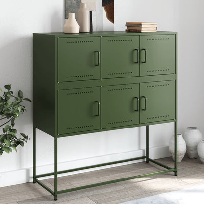 Credenza Verde Oliva 100,5x39x79 cm in Acciaio - homemem39
