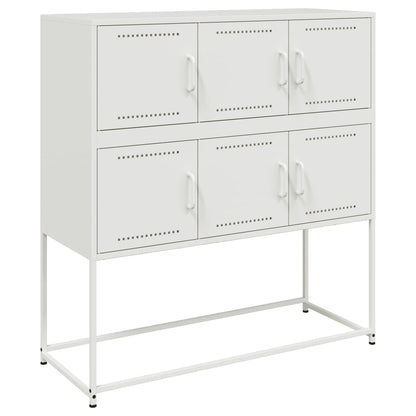 Credenza Bianca 100,5x39x107 cm in Acciaio - homemem39