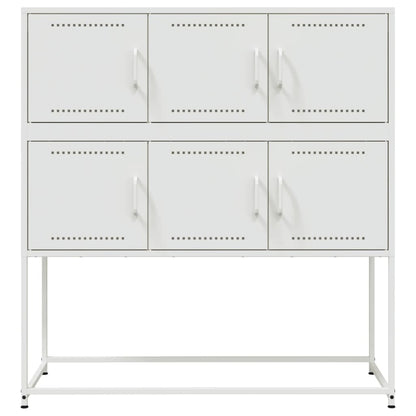 Credenza Bianca 100,5x39x107 cm in Acciaio - homemem39