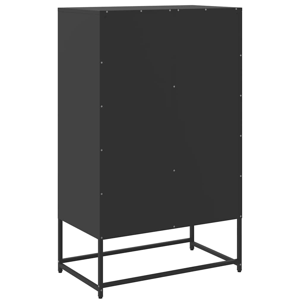 Credenza Nera 68x39x111,5 cm Acciaio - homemem39