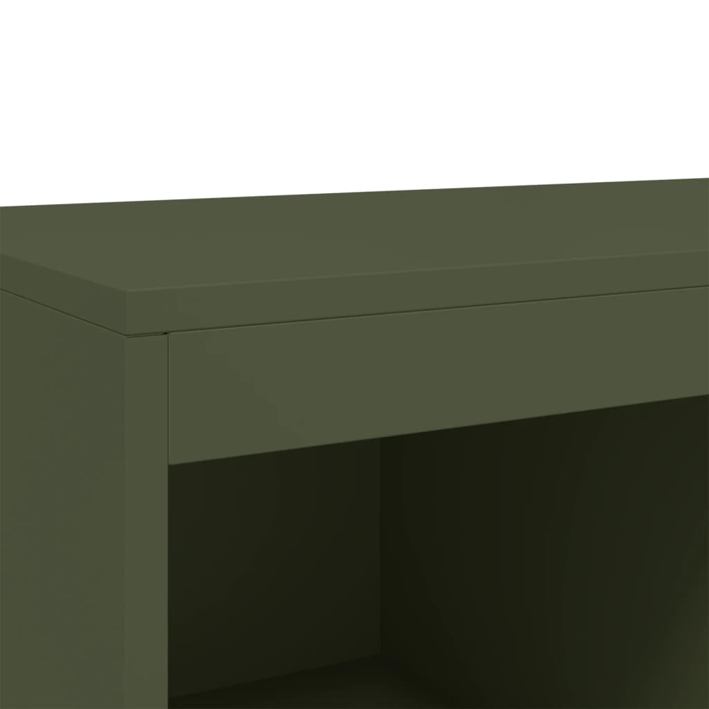 Credenza Verde Oliva 68x39x111,5 cm in Acciaio - homemem39