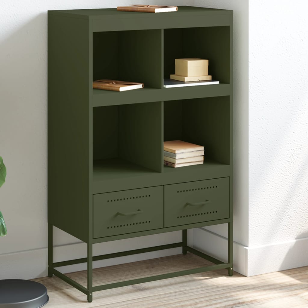 Credenza Verde Oliva 68x39x111,5 cm in Acciaio - homemem39