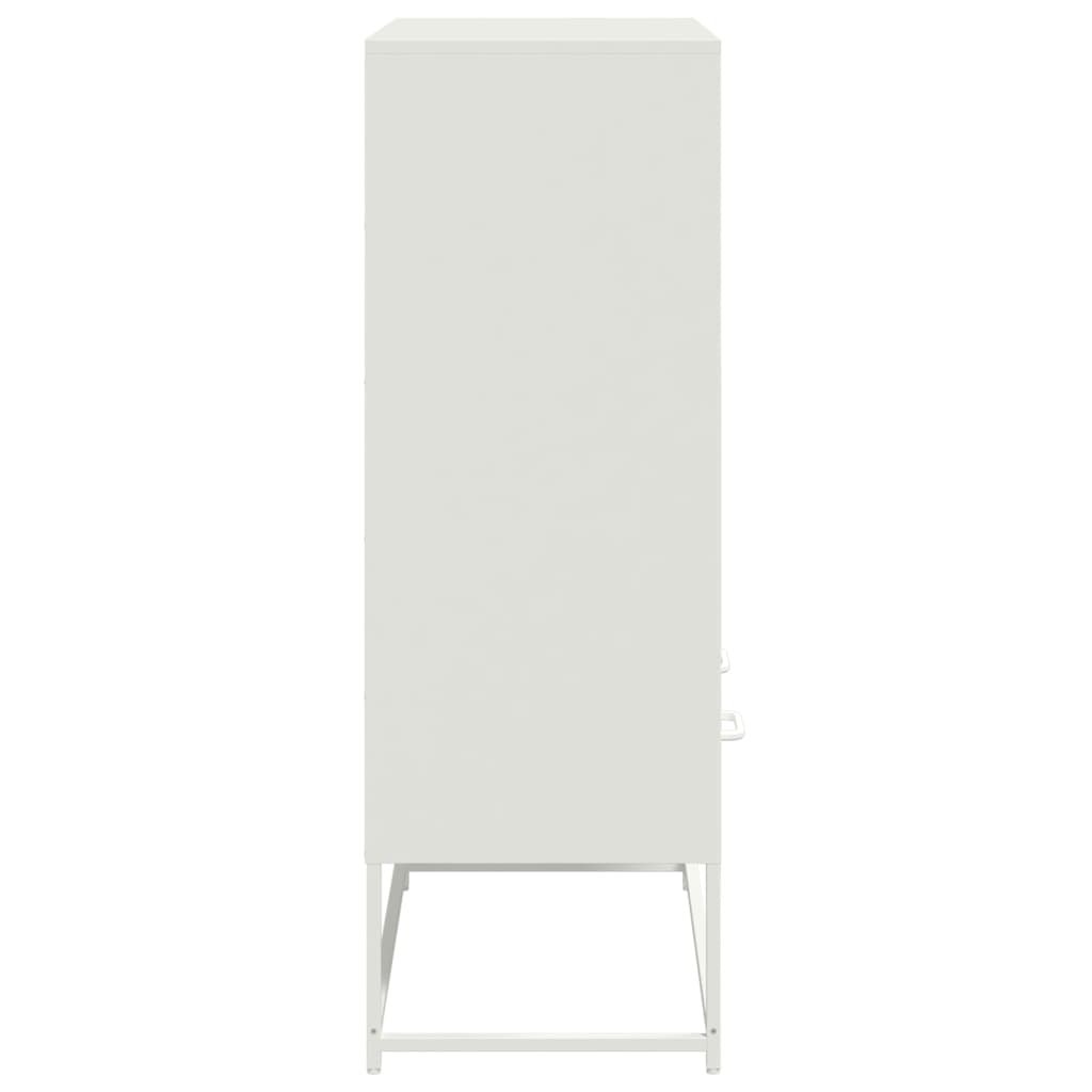 Credenza Bianca 68x39x111,5 cm Acciaio - homemem39