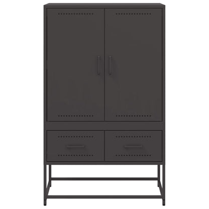 Credenza Nera 68x39x111,5 cm in Acciaio - homemem39