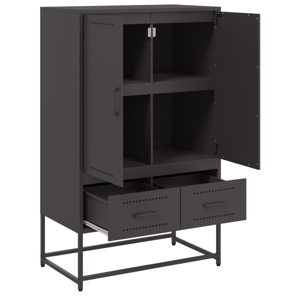 Credenza Nera 68x39x111,5 cm in Acciaio | homemem39