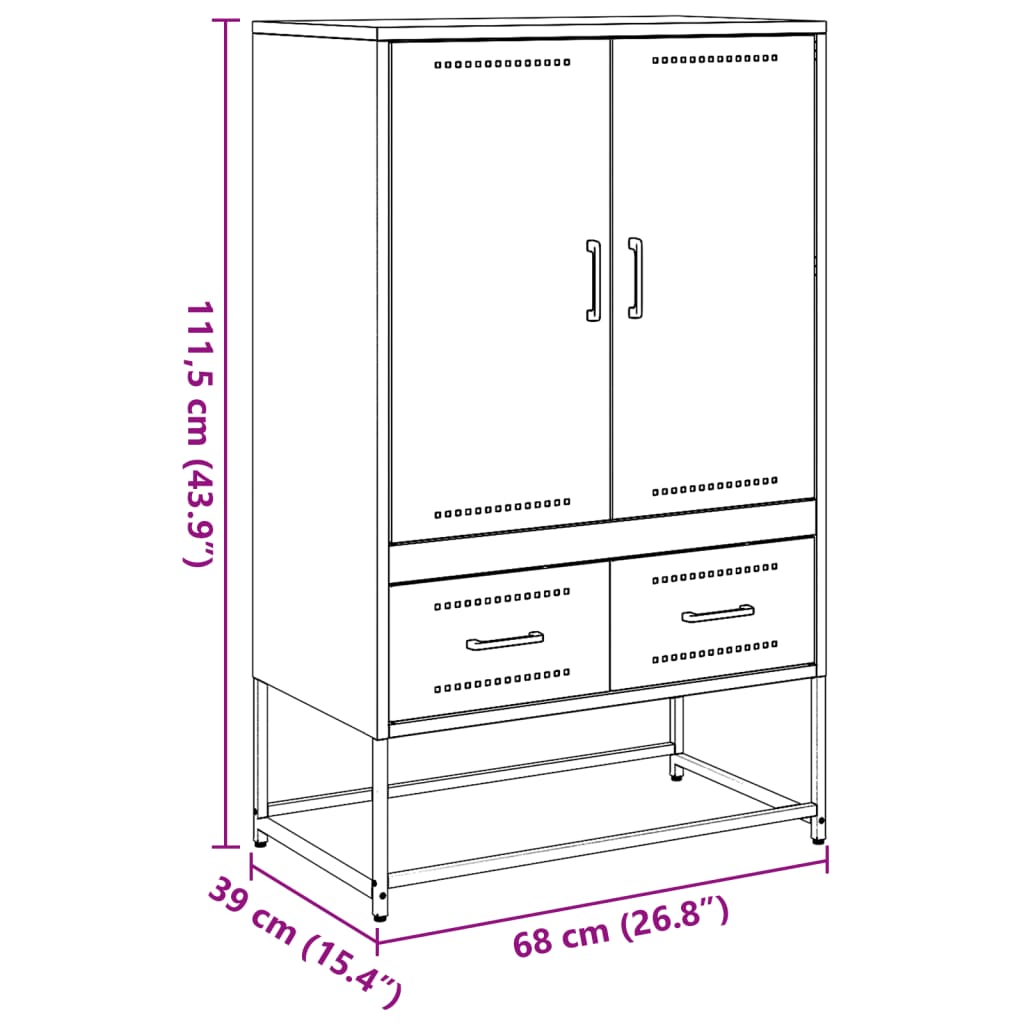 Credenza Rosa 68x39x111,5 cm Acciaio | homemem39